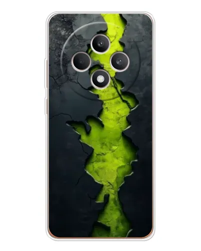 Чехол для OPPO Reno12 FS с картинкой «Салатовый разлом скалы»