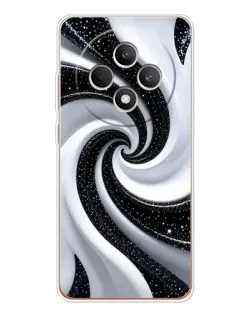 Чехол для OPPO Reno12 FS с картинкой «Черно-белая спираль»