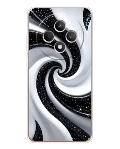 Чехол для OPPO Reno12 FS с картинкой «Черно-белая спираль»