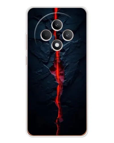Чехол для OPPO Reno12 FS с картинкой «Kрасная лавовая трещина»