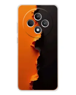 Чехол для OPPO Reno12 FS с картинкой «Оранжевый разлом»