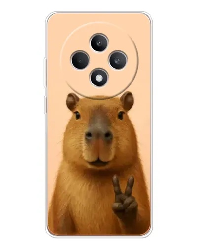 Чехол для OPPO Reno12 FS с картинкой «Капибара виктория»