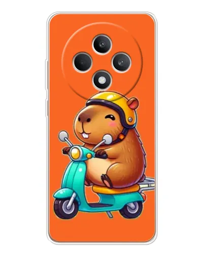Чехол для OPPO Reno12 FS с картинкой «Капибара на скутере»