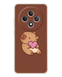 Чехол для OPPO Reno12 FS с картинкой «Капибара с сердцем» Чехол для OPPO Reno12 FS с картинкой «Капибара с сердцем»