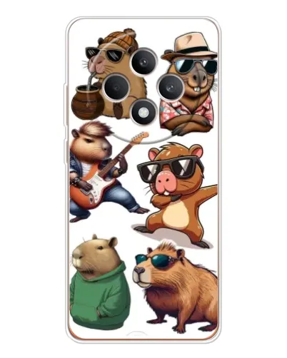 Чехол для OPPO Reno12 FS с картинкой «Крутые капибары музыканты»