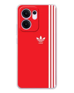 Чехол для OPPO Reno13 F с картинкой «Красный минимализм Adidas»