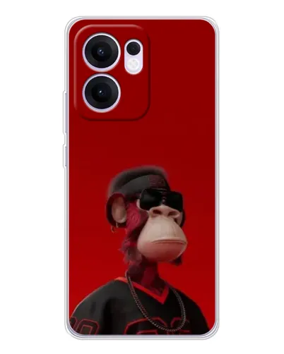 Чехол для OPPO Reno13 F с картинкой «Bored Ape в красном»