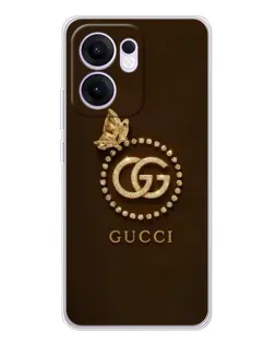 Чехол для OPPO Reno13 F с картинкой «Gucci — золотая бабочка»