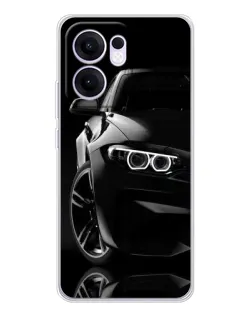 Чехол для OPPO Reno13 F с картинкой «Черная BMW — профиль»