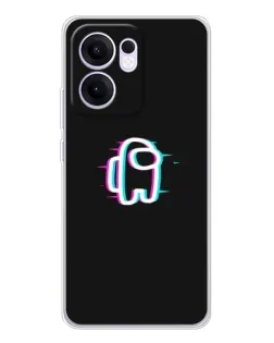 Чехол для OPPO Reno13 F с картинкой «Among Us неон»