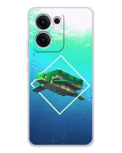 Чехол для OPPO Reno13 F с картинкой «Черепаха Minecraft»