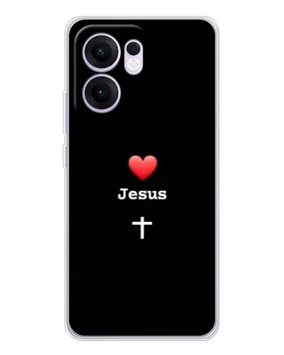 Чехол для OPPO Reno13 F с картинкой «Сердце - Jesus»