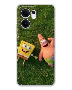 Чехол для OPPO Reno13 F с картинкой «Друзья на лужайке»