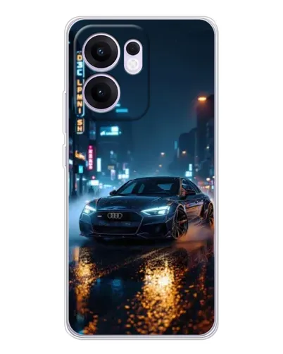 Чехол для OPPO Reno13 F с картинкой «Ночной город и Audi»