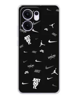 Чохол для OPPO Reno 13 FS 5G з картинкою «Nike Black Pattern»