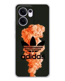 Чехол для OPPO Reno 13 FS 5G с картинкой «Оранжевый дым Adidas»
