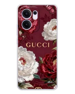 Чехол для OPPO Reno 13 FS 5G с картинкой «Gucci — бордовые розы»