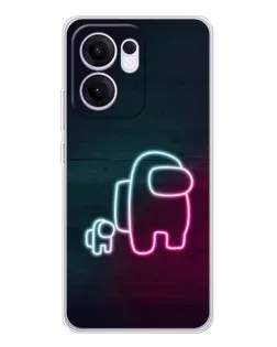 Чехол для OPPO Reno 13 FS 5G с картинкой «Among Us неон-арт»