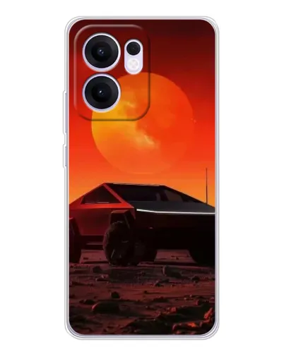 Чехол для OPPO Reno 13 FS 5G с картинкой «Cybertruck на Марсе»