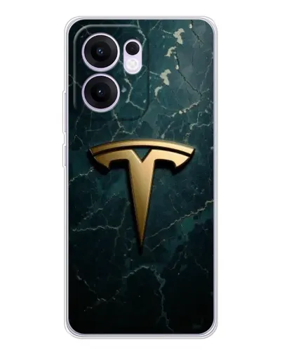 Чехол для OPPO Reno 13 FS 5G с картинкой «Мраморная Tesla Gold»