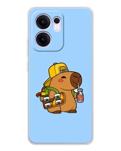 Чехол для OPPO Reno 13 FS 5G с картинкой «Капибара на скейте»