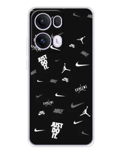 Чехол для OPPO Reno13 Pro с картинкой «Nike Black Pattern»