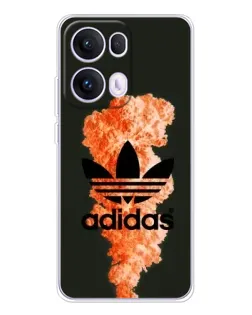 Чехол для OPPO Reno13 Pro с картинкой «Оранжевый дым Adidas»