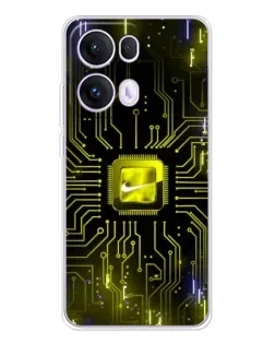 Чехол для OPPO Reno13 Pro с картинкой «Nike — золотая искра»