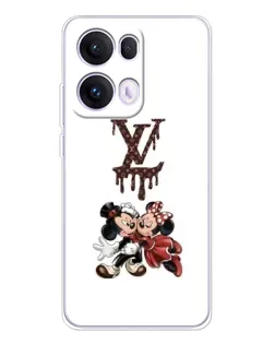 Чехол для OPPO Reno13 Pro с картинкой «LV и Микки Маус»