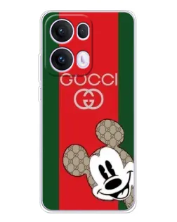 Чехол для OPPO Reno13 Pro с картинкой «Gucci — полосы и Микки»