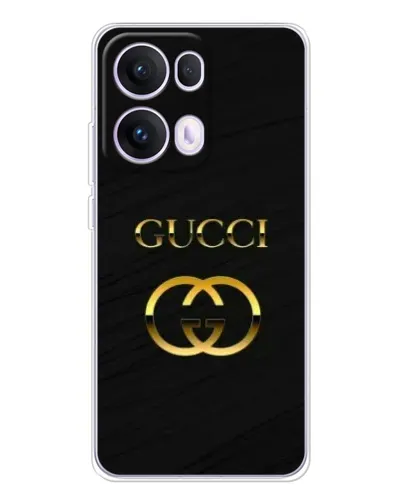 Чехол для OPPO Reno13 Pro с картинкой «Золотой логотип Gucci»