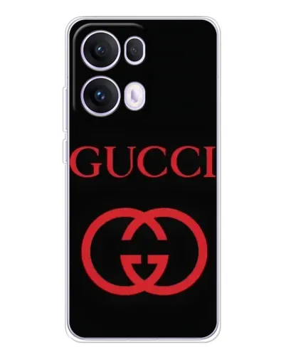 Чехол для OPPO Reno13 Pro с картинкой «Gucci — красный логотип»
