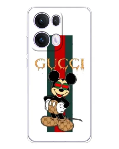 Чехол для OPPO Reno13 Pro с картинкой «Микки Маус Gucci — полосы»