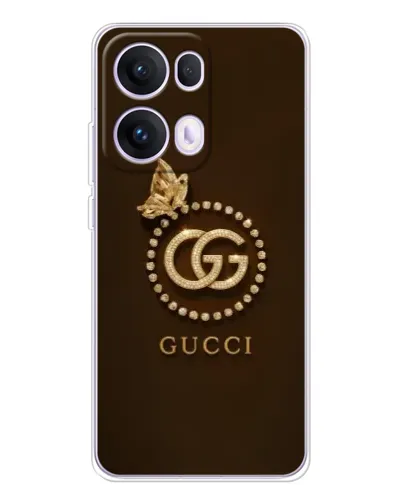 Чехол для OPPO Reno13 Pro с картинкой «Gucci — золотая бабочка»