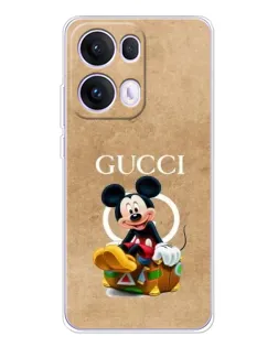 Чехол для OPPO Reno13 Pro с картинкой «Микки Маус Gucci — крафт»