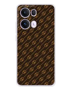 Чехол для OPPO Reno13 Pro с картинкой «Gucci — золотые диагонали»
