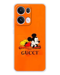 Чехол для OPPO Reno13 Pro с картинкой «Микки Маус Gucci — оранж»