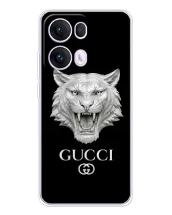 Чехол для OPPO Reno13 Pro с картинкой «Gucci — серебряный лев»