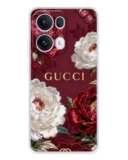 Чехол для OPPO Reno13 Pro с картинкой «Gucci — бордовые розы»