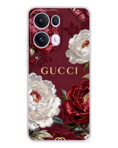 Чехол для OPPO Reno13 Pro с картинкой «Gucci — бордовые розы» Чехол для OPPO Reno13 Pro с картинкой «Gucci — бордовые розы»