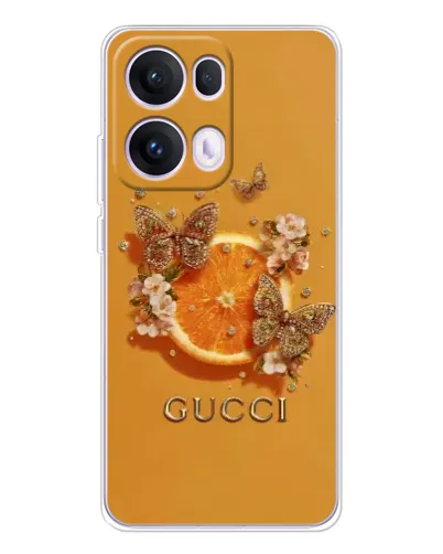 Чехол для OPPO Reno13 Pro с картинкой «Gucci — золотые бабочки» Чехол для OPPO Reno13 Pro с картинкой «Gucci — золотые бабочки»