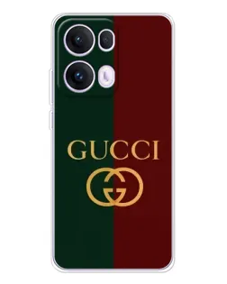 Чехол для OPPO Reno13 Pro с картинкой «Gucci — темно-зеленый градиент»