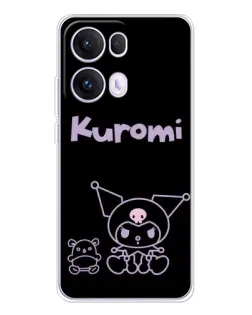 Чохол для OPPO Reno13 Pro з картинкою «Kuromi — чорний мінімалізм»