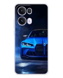 Чехол для OPPO Reno13 Pro с картинкой «Голубая BMW M4»