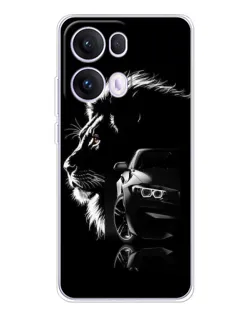 Чехол для OPPO Reno13 Pro с картинкой «BMW и лев»