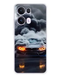Чехол для OPPO Reno13 Pro с картинкой «BMW в дыму»
