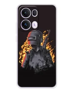 Чохол для OPPO Reno13 Pro з картинкою «PUBG — вогняний силует»