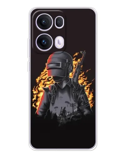 Чохол для OPPO Reno13 Pro з картинкою «PUBG — вогняний силует»