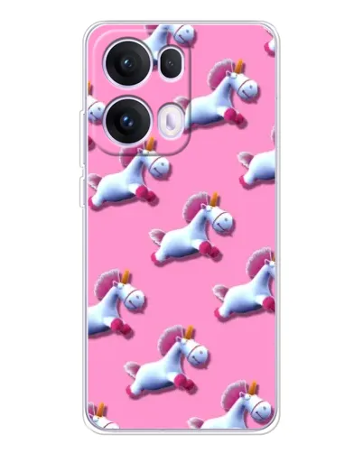Чехол для OPPO Reno13 Pro с картинкой «Единороги на розовом»