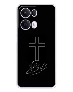 Чохол для OPPO Reno13 Pro з картинкою «Графічний хрест Jesus»